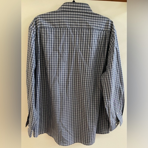 Ben Sherman Mens Blue Plaid Tailored Long Sleeve Button-Up Shirt XL 17-17 1/2 - Picture 2 of 5